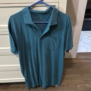 Mack Weldon Blue Polo Shirt Soft Knit Casual